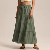 Women's A-Line Skirt Casual Simple Style Solid Color Maxi Long Dress Casual Daily main image 1