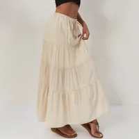 Women's A-Line Skirt Casual Simple Style Solid Color Maxi Long Dress Casual Daily main image 4