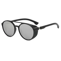 Retro Classic Style Solid Color PC UV400 Protection Round Frame Full Frame Glasses sku image 2