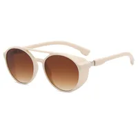 Retro Classic Style Solid Color PC UV400 Protection Round Frame Full Frame Glasses sku image 3