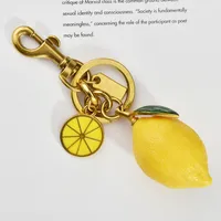 1 Piece Simple Style Classic Style Lemon Alloy Plating Bag Pendant Keychain sku image 1
