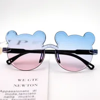Cartoon Style Cute Sweet Bear PC UV400 Protection Special-Shaped Mirror Frameless Glasses sku image 5