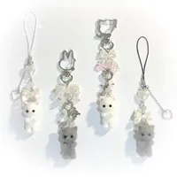 1 Piece Cute Bear Bow Knot Acrylic Alloy Flocking Unisex Bag Pendant Keychain main image 1