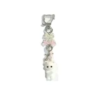 1 Piece Cute Bear Bow Knot Acrylic Alloy Flocking Unisex Bag Pendant Keychain main image 5