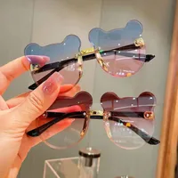 Cartoon Style Cute Sweet Bear PC UV400 Protection Special-Shaped Mirror Frameless Glasses main image 1