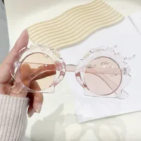 Cute Sweet Solid Color PC Special-Shaped Mirror Full Frame Glasses sku image 1
