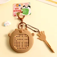 1 Piece Cute Cartoon PVC Alloy Plastic Bag Pendant Keychain sku image 1