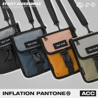 INF Men's Clothing |  Summer New Macaroon Color Hook And Loop Small Bag Mobile Phone Bag Diagonal Shoulder Bag Men main image 3