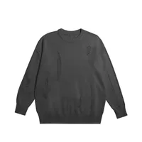 INF Men's Wear | Small And Middle School Plus 32 Core-spun Yarn Tide Brand High Street Hole Loose Thin Solid Color Sweater Men sku image 4