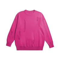 INF Men's Wear | Small And Middle School Plus 32 Core-spun Yarn Tide Brand High Street Hole Loose Thin Solid Color Sweater Men sku image 6