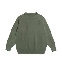 INF Men's Wear | Small And Middle School Plus 32 Core-spun Yarn Tide Brand High Street Hole Loose Thin Solid Color Sweater Men sku image 9