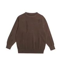 INF Men's Wear | Small And Middle School Plus 32 Core-spun Yarn Tide Brand High Street Hole Loose Thin Solid Color Sweater Men sku image 13