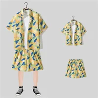 Casual Beach Suit Men's Summer Thin Loose Handsome Seaside Clothes Hawaiian Shorts Flower Shirt Two-piece Pack main image 2