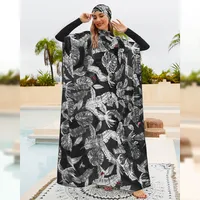 Southeast Asian Muslims Surrounded Shaded Diving Surfing Conservative Swimsuit Four-piece Beach Sun Protection Split Swimsuit main image 3