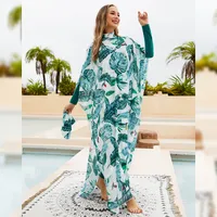 Southeast Asian Muslims Surrounded Shaded Diving Surfing Conservative Swimsuit Four-piece Beach Sun Protection Split Swimsuit sku image 3