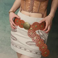 Classical Bohemian Artistic Solid Color Pu Women's Chain Belts main image 8