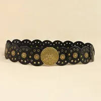 Classical Bohemian Artistic Solid Color Pu Women's Chain Belts sku image 1