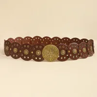 Classical Bohemian Artistic Solid Color Pu Women's Chain Belts sku image 2