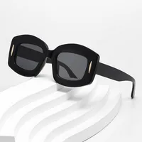Y2K Streetwear Cool Style Solid Color PC UV400 Protection Square Full Frame Glasses main image 2