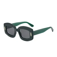 Y2K Streetwear Cool Style Solid Color PC UV400 Protection Square Full Frame Glasses main image 5