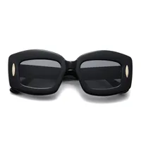 Y2K Streetwear Cool Style Solid Color PC UV400 Protection Square Full Frame Glasses main image 3