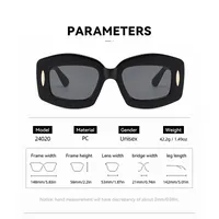 Y2K Streetwear Cool Style Solid Color PC UV400 Protection Square Full Frame Glasses main image 10