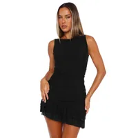 Women's  Summer New Short Skirt Sexy Solid Color Mesh Sleeveless Slim Lace Dress Vic Skirt main image 5