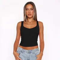 Europe And The United States  Street Small Vest Solid Color New Top Hot Girls Sleeveless Slim Summer Y2K Small V Collar main image 3