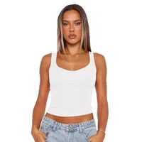 Europe And The United States  Street Small Vest Solid Color New Top Hot Girls Sleeveless Slim Summer Y2K Small V Collar main image 5