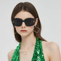 Y2K Streetwear Cool Style Solid Color PC UV400 Protection Square Full Frame Glasses main image 1