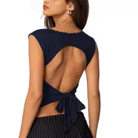 Women's Y2g Top Vest Solid Color Sexy Lace Square Collar Sleeveless  Bandage Halter Tops main image 2