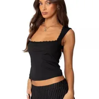 Women's Y2g Top Vest Solid Color Sexy Lace Square Collar Sleeveless  Bandage Halter Tops main image 3