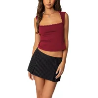 Women's Y2g Top Vest Solid Color Sexy Lace Square Collar Sleeveless  Bandage Halter Tops main image 5