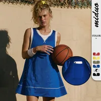 Summer   Style Contrast Color Hole Net Long Sleeveless Vest Light Transparent Pocket High Waist Shorts Two-Piece Set main image 1