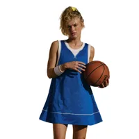 Summer   Style Contrast Color Hole Net Long Sleeveless Vest Light Transparent Pocket High Waist Shorts Two-Piece Set main image 5