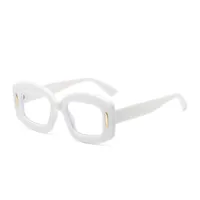 Y2K Streetwear Cool Style Solid Color PC UV400 Protection Square Full Frame Glasses sku image 10