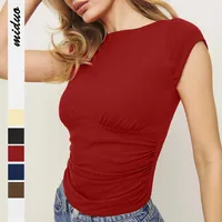 Women's Top Spice Girls Slim-fit Short-sleeved Summer  Solid Color Bottoming T-shirt  Foreign Trade New Style main image 1