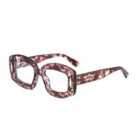 Y2K Streetwear Cool Style Solid Color PC UV400 Protection Square Full Frame Glasses sku image 11
