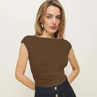Women's Top Spice Girls Slim-fit Short-sleeved Summer  Solid Color Bottoming T-shirt  Foreign Trade New Style main image 4