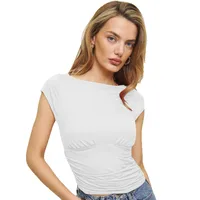 Women's Top Spice Girls Slim-fit Short-sleeved Summer  Solid Color Bottoming T-shirt  Foreign Trade New Style main image 5
