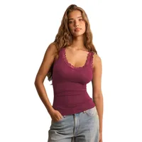 Foreign Trade Hot  Spring And Summer New Listing Lace U Collar Sleeveless Solid Color Vest Top main image 5