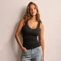 Foreign Trade Hot  Spring And Summer New Listing Lace U Collar Sleeveless Solid Color Vest Top sku image 9