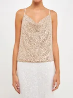 Women's Summer New V-Neck Casual Vest Wholesale Sequin Beaded Camisole Top sku image 9