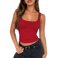 Spring And Summer New Y2K Sexy Spice Girls Women's Sleeveless Square Collar Casual Basic Navel Camisole Women's Vest main image 5