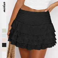 Spring/Summer   Women's Solid Color Fashion All-match Cake Skirt Lace Pleated Skirt main image 1