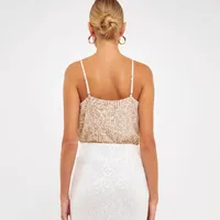 Women's Summer New V-Neck Casual Vest Wholesale Sequin Beaded Camisole Top main image 3