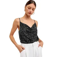 Women's Summer New V-Neck Casual Vest Wholesale Sequin Beaded Camisole Top main image 5
