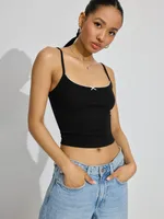 Spring And Summer  Women's Bow Decoration Sexy Low Collar Backless Solid Color Sling Navel Ins Style Short Vest sku image 7
