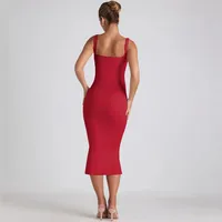 New Square Collar Backless Lace Sexy Hip Slim Sleeveless Dress Women main image 2