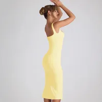 New Square Collar Backless Lace Sexy Hip Slim Sleeveless Dress Women main image 3